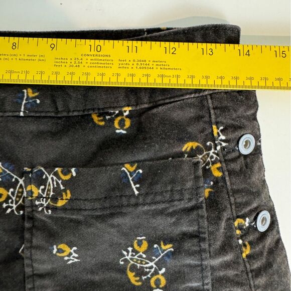 Free People A-line Floral Velour Mini Skirt 2 - Picture 7 of 9